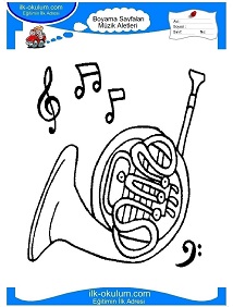Çocuklar İçin Tuba Boyama Sayfaları 